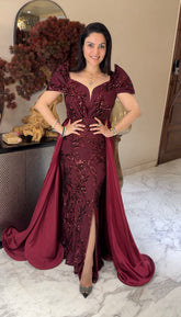 Maroon Tail Gown